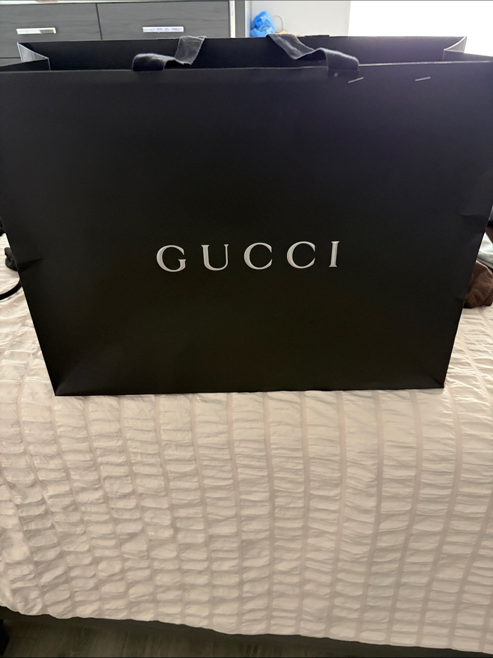 Gucci Black Shopping Bag with silver Logo